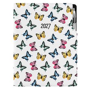 Diár DESIGN denný A4 2027 - Motýle farebné