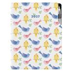 Diár DESIGN denný A4 2027 - Vtáky