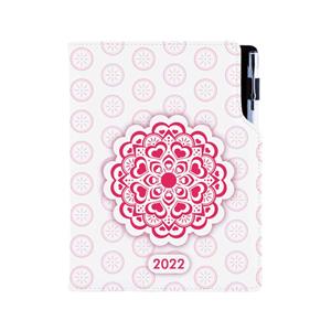 Diár DESIGN denný A5 2022 český - Mandala červený