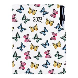 Diár DESIGN denný A5 2023 český - Motýle farebné