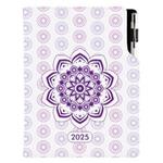 Diár DESIGN denný A5 2025 slovenský - Mandala fialový