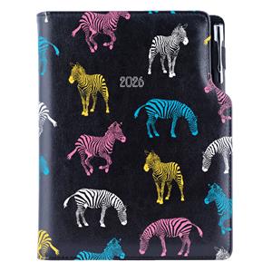 Diár DESIGN denný A5 2026 slovenský - čierna - zebra