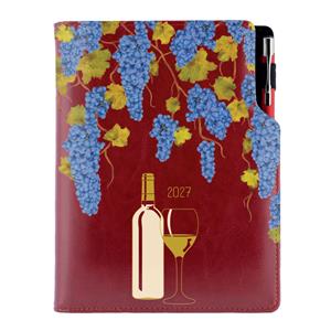 Diár DESIGN denný A5 2027 polský - bordová - Víno