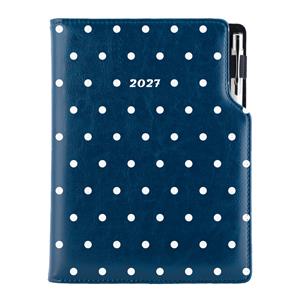 Diár DESIGN denný A5 2027 poľský - modrý - bodky