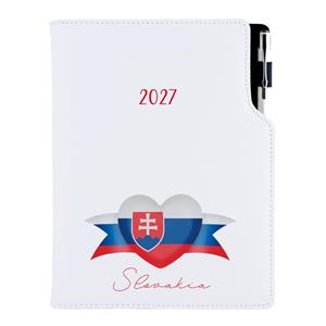 Diár DESIGN denný A5 2027 slovenský - biela - Slovensko - vlajka