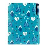 Diár DESIGN denný A5 2027 slovenský - tyrkysová- Doktor - srdce