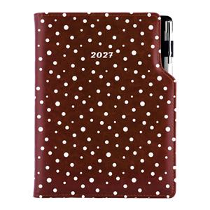 Diár DESIGN denný B5 2027 poľský - hnedá - bodky