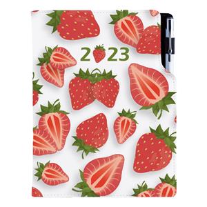 Diár DESIGN denný B6 2023 - Jahoda