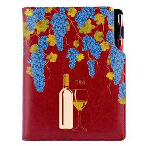 Diár DESIGN denný B6 2026 polský - bordová - Víno