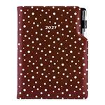 Diár DESIGN denný B6 2027 - hnedá - Bodky
