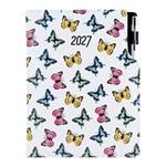 Diár DESIGN denný B6 2027 - Motýle farebné