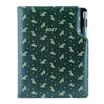 Diár DESIGN denný B6 2027 - zelená - Vetvičky
