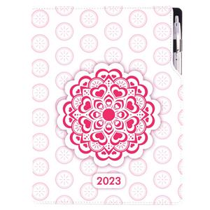 Diár DESIGN týždenný A4 2023 - Mandala červený
