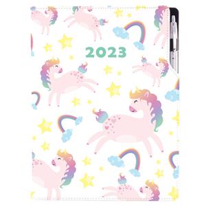 Diár DESIGN týždenný A4 2023 poľský - Unicorn