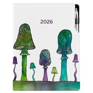 Diár DESIGN týždenný A4 2026 - Huby