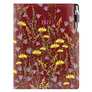 Diár DESIGN týždenný A4 2027 - bordová - Lúka