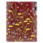 Diár DESIGN týždenný A4 2027 - bordová - Lúka