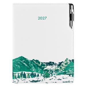 Diár DESIGN týždenný A4 2027 český - biela - hory