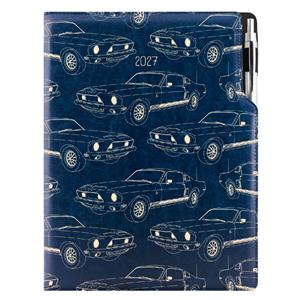 Diár DESIGN týždenný A4 2027 český - modrá - Mustang