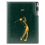Diár DESIGN týždenný  A4 2027 český - zelená - Golf muž