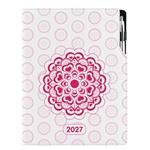 Diár DESIGN týždenný A4 2027 - Mandala červená