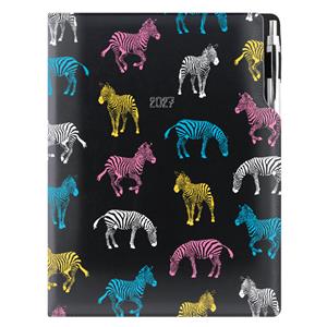 Diár DESIGN týždenný A4 2027 polský - čierna - zebra