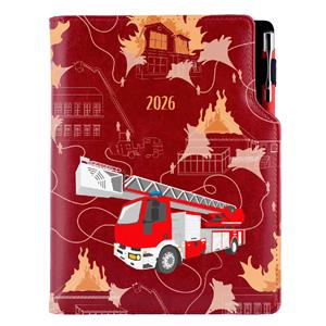 Diár DESIGN týždenný A5 2026 český - bordová - Hasič