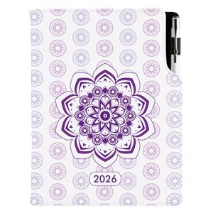 Diár DESIGN týždenný A5 2026 český - Mandala fialová