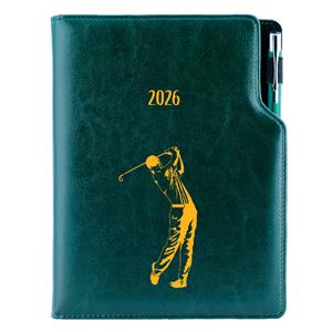 Diár DESIGN týždenný A5 2026 český - zelená - Golf muž