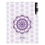 Diár DESIGN týždenný A5 2026 - Mandala fialová