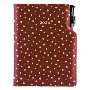 Diár DESIGN týždenný A5 2026 slovenský - hnedá - Bodky