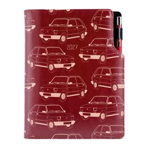 Diár DESIGN týždenný A5 2027 český - bordová - Maluch