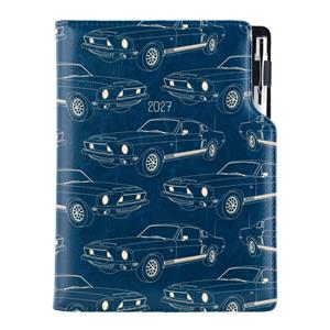 Diár DESIGN týždenný A5 2027 český - modrá - Mustang