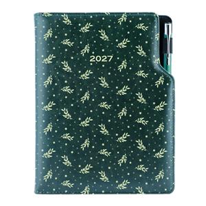 Diár DESIGN týždenný A5 2027 český - zelená - Vetvičky