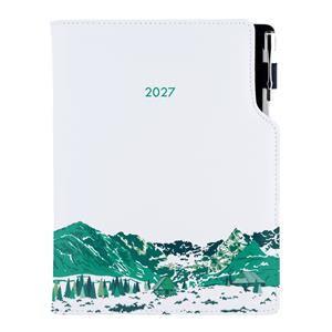 Diár DESIGN týždenný A5 2027 polský - biela - hory