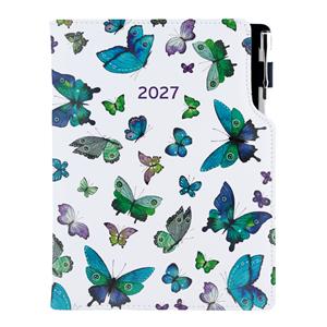 Diár DESIGN týždenný A5 2027 slovenský - Motýle modré
