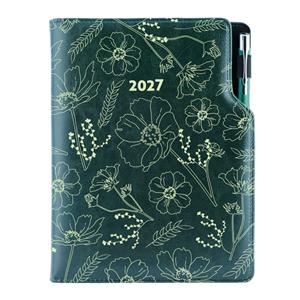 Diár DESIGN týždenný A5 2027 slovenský - zelená - Kvety