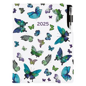 Diár DESIGN týždenný B5 2025 - Motýle modré
