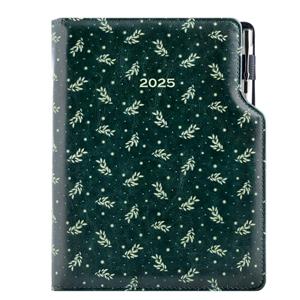 Diár DESIGN týždenný B5 2025 - zelená - vetvičky