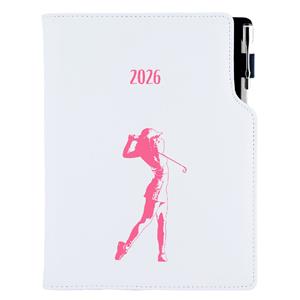 Diár DESIGN týždenný B5 2026 český - biela - Golf žena