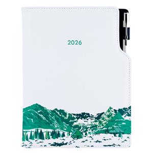 Diár DESIGN týždenný B5 2026 český - biela - hory