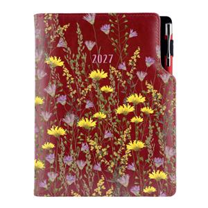 Diár DESIGN týždenný B5 2027 - bordová - Lúka