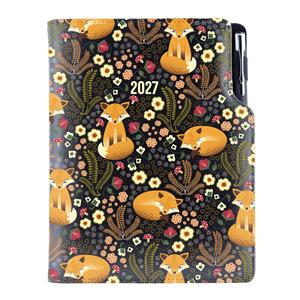 Diár DESIGN týždenný B5 2027 poľský - černý - Líška