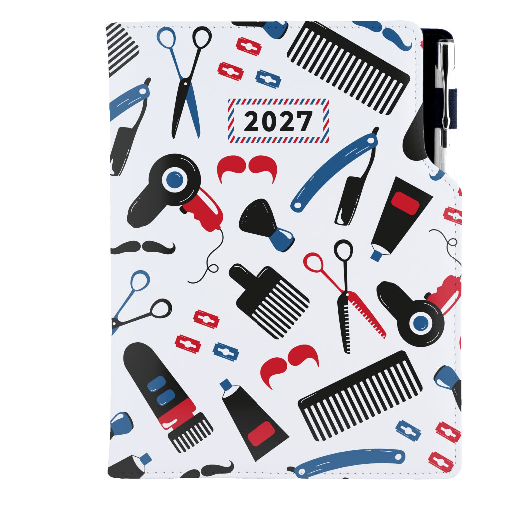 Diár DESIGN týždenný B5 2027 poľský - KADERNÍCKY Barber