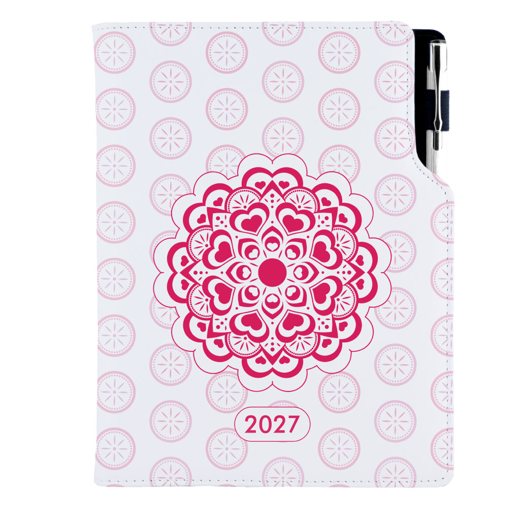 Diár DESIGN týždenný B5 2027 poľský - Mandala červený