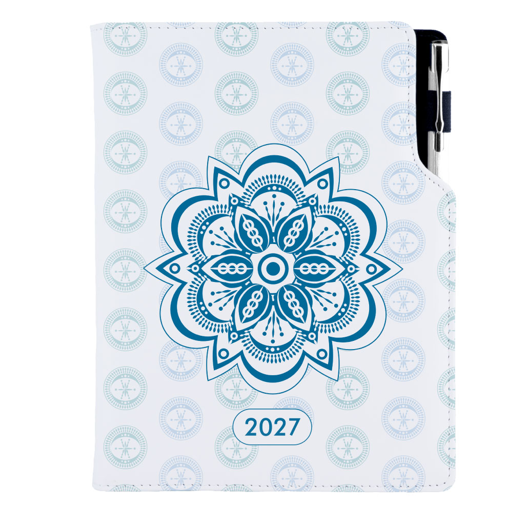Diár DESIGN týždenný B5 2027 poľský - Mandala modrý