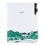Diár DESIGN týždenný B6 2027 český - biela - hory