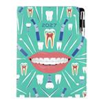 Diár DESIGN týždenný B6 2027 český - mätová - zubár