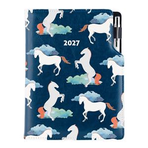 Diár DESIGN týždenný B6 2027 - modrá - Kone