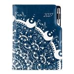 Diár DESIGN týždenný špeciál A5 2027 - modrá - Ornament